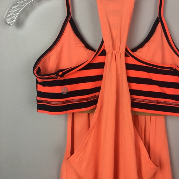 Lululemon no limits tank top orange and navy 6 - Picture 5 of 6